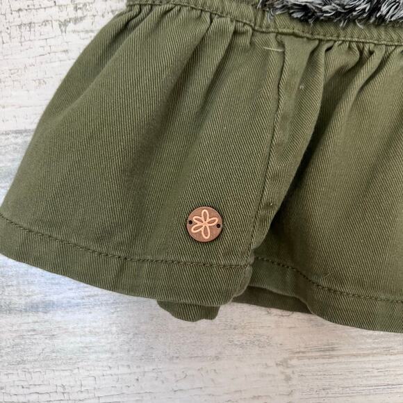 Matilda Jane Girls Varsity Jacket 8 Olive Patchwork Moments With You Ruffle Fall - Picture 7 of 9